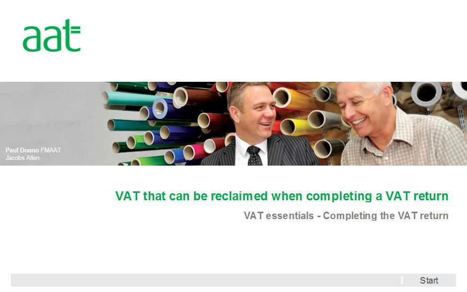 VAT module 3 VAT that can be reclaimed when completing a VAT return